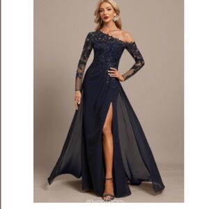 JJ House Black Lace Evening Gown